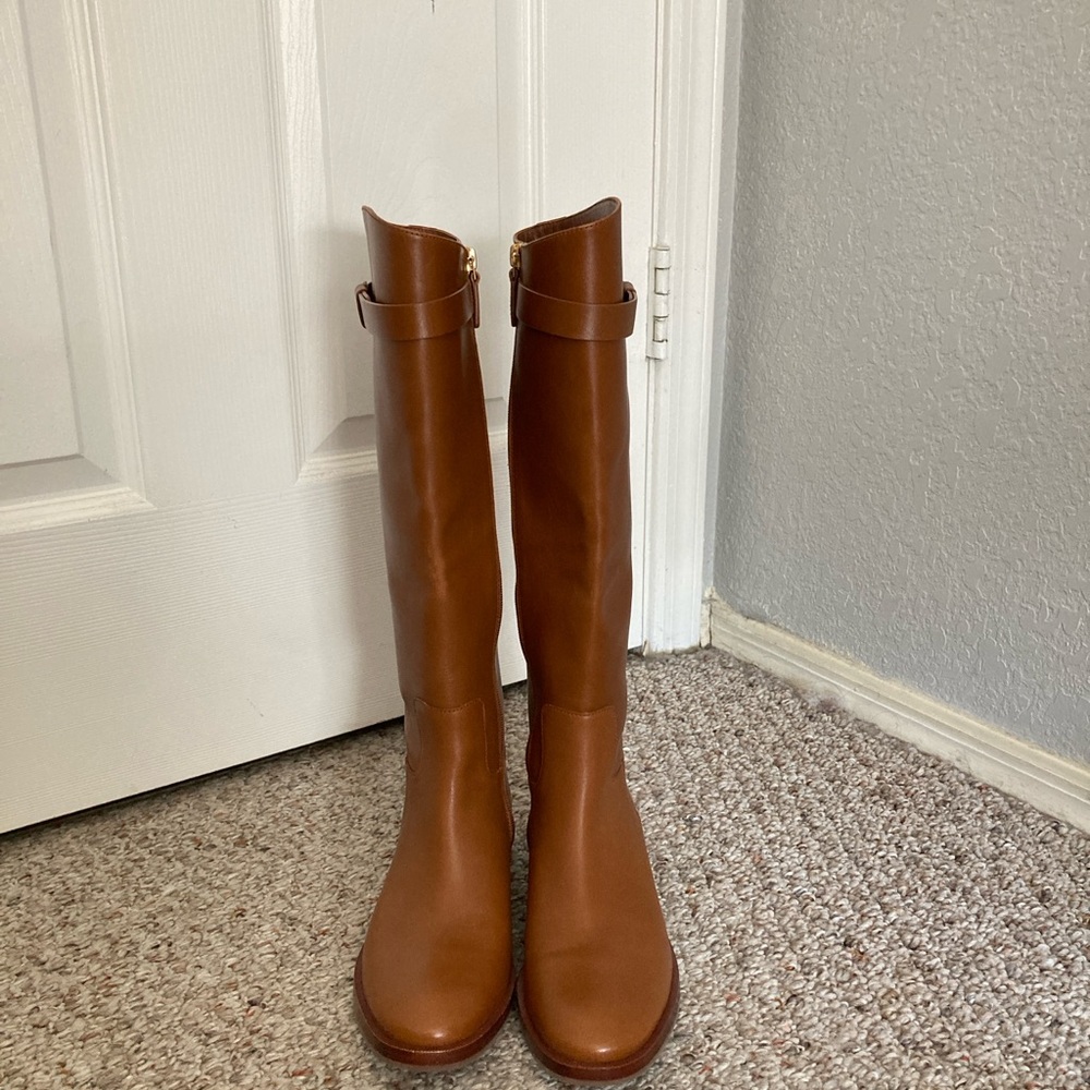Lowest New Tory Burch Brown Leather Riding Boots